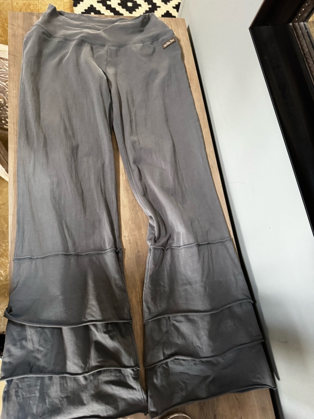 Matilda Jane charcoal gray pants with brown logo tag - Picture 2 of 10